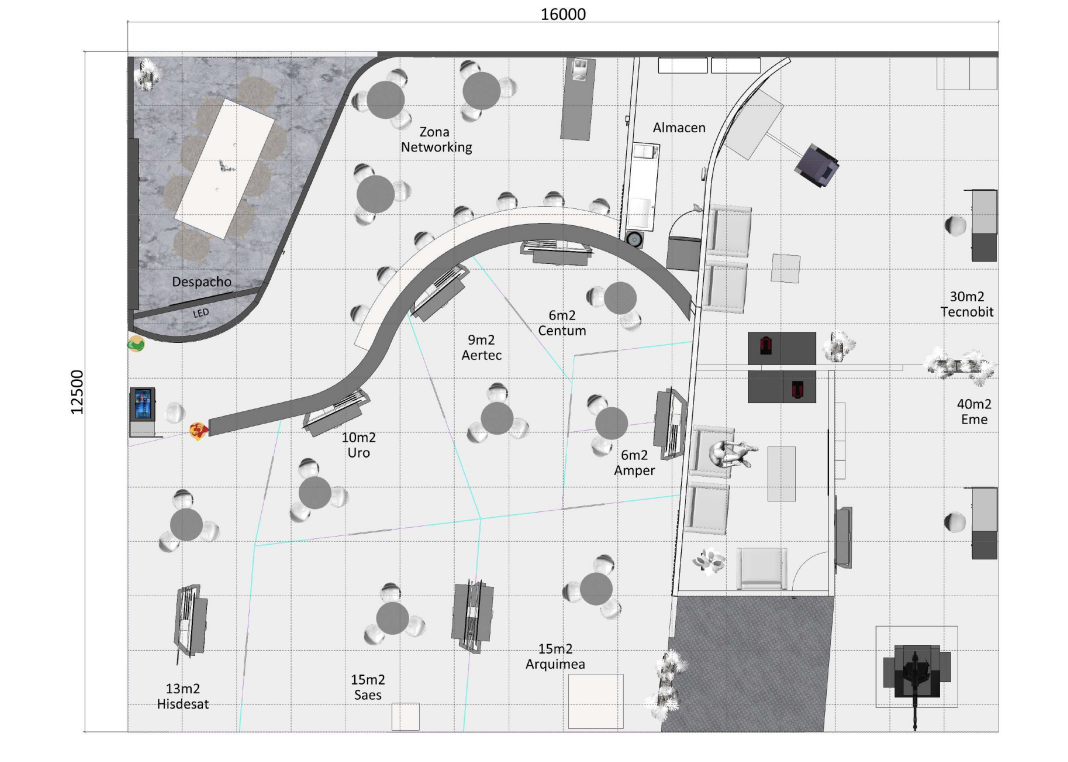 Plano detallado del hall